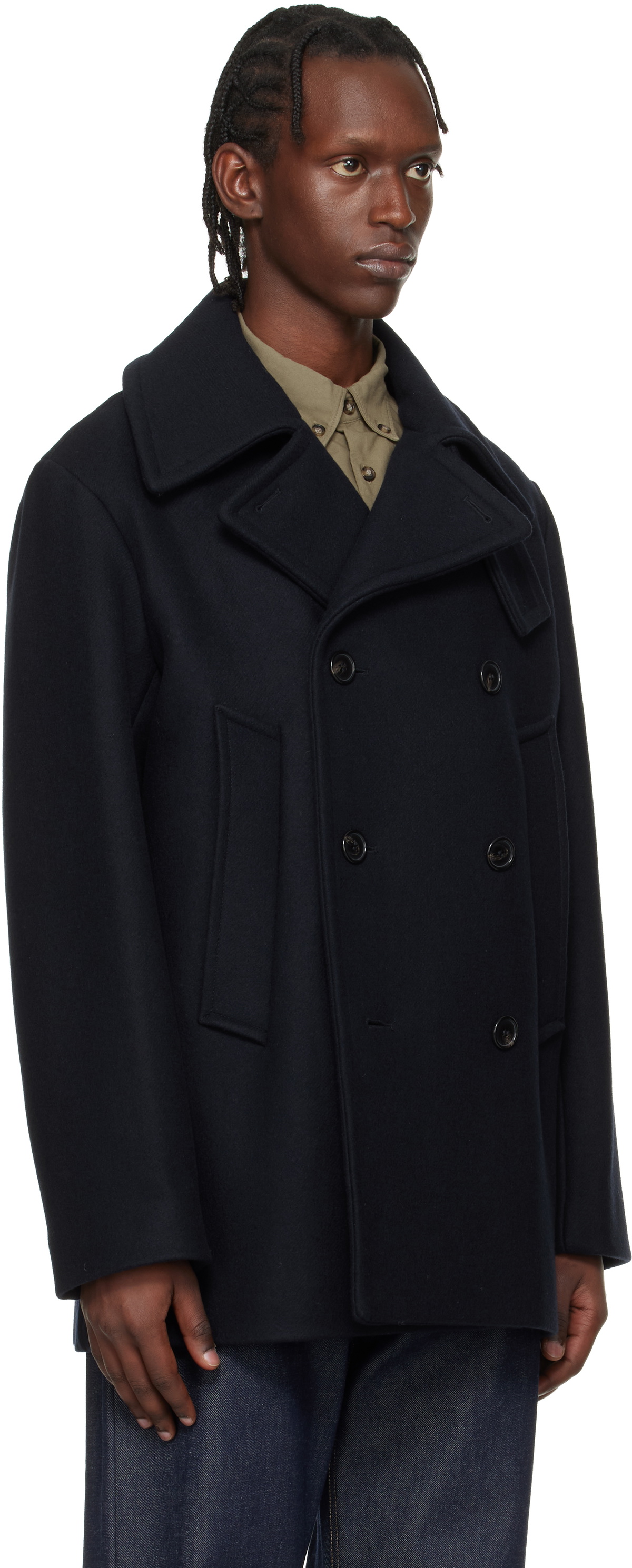 A.P.C. Navy Wool Peacoat