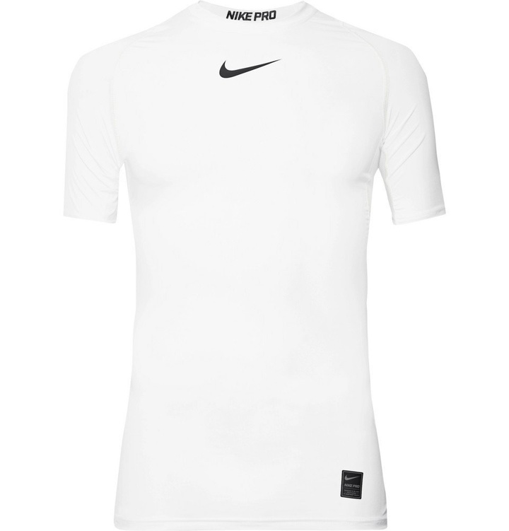 Photo: Nike Training - Pro Mesh-Panelled Dri-FIT Compression T-Shirt - White