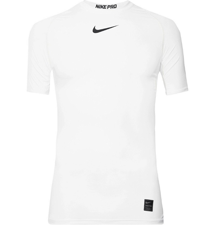 Photo: Nike Training - Pro Mesh-Panelled Dri-FIT Compression T-Shirt - White