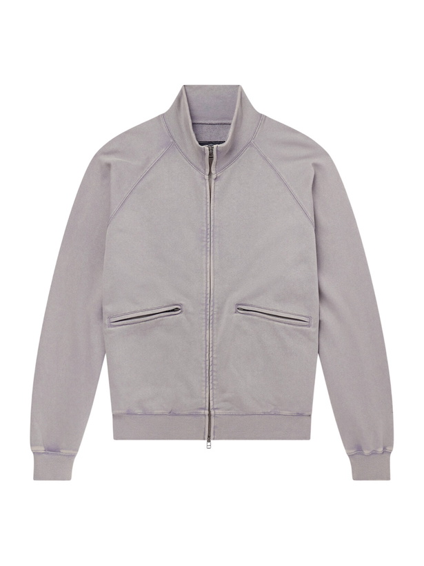 Photo: FrizmWORKS - Cotton-Blend Jersey Zip-Up Sweatshirt - Gray