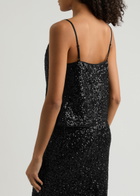 Diane Von Furstenberg Berlin Sequin-embellished Tulle Tank Black