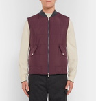 Brunello Cucinelli - Reversible Houndstooth Wool and Cashmere-Blend Quilted Down Gilet - Men - Brown