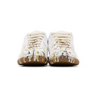 Maison Margiela White and Grey Paint Drop Replica Sneakers