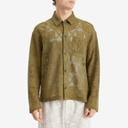 Merely Made Men's Knit Flower Overshirt in Khaki
