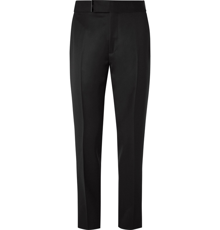 Photo: TOM FORD - Black Atticus Wool and Mohair-Blend Grain de Poudre Trousers - Black