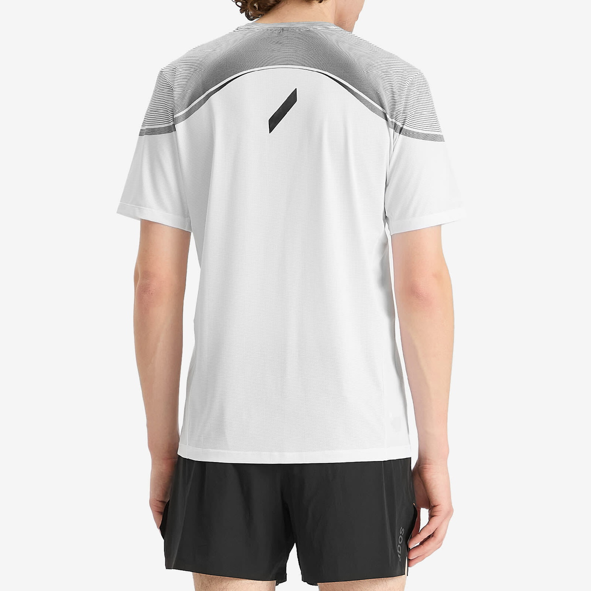 SOAR Men's Printed Tech T-Shirt in White/Black Stripe Soar