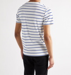 POLO RALPH LAUREN - Logo-Embroidered Striped Interlock Cotton T-Shirt - White