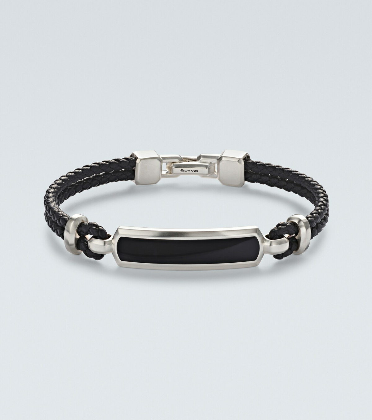 David Yurman Streamline® sterling silver and leather bracelet with onyx