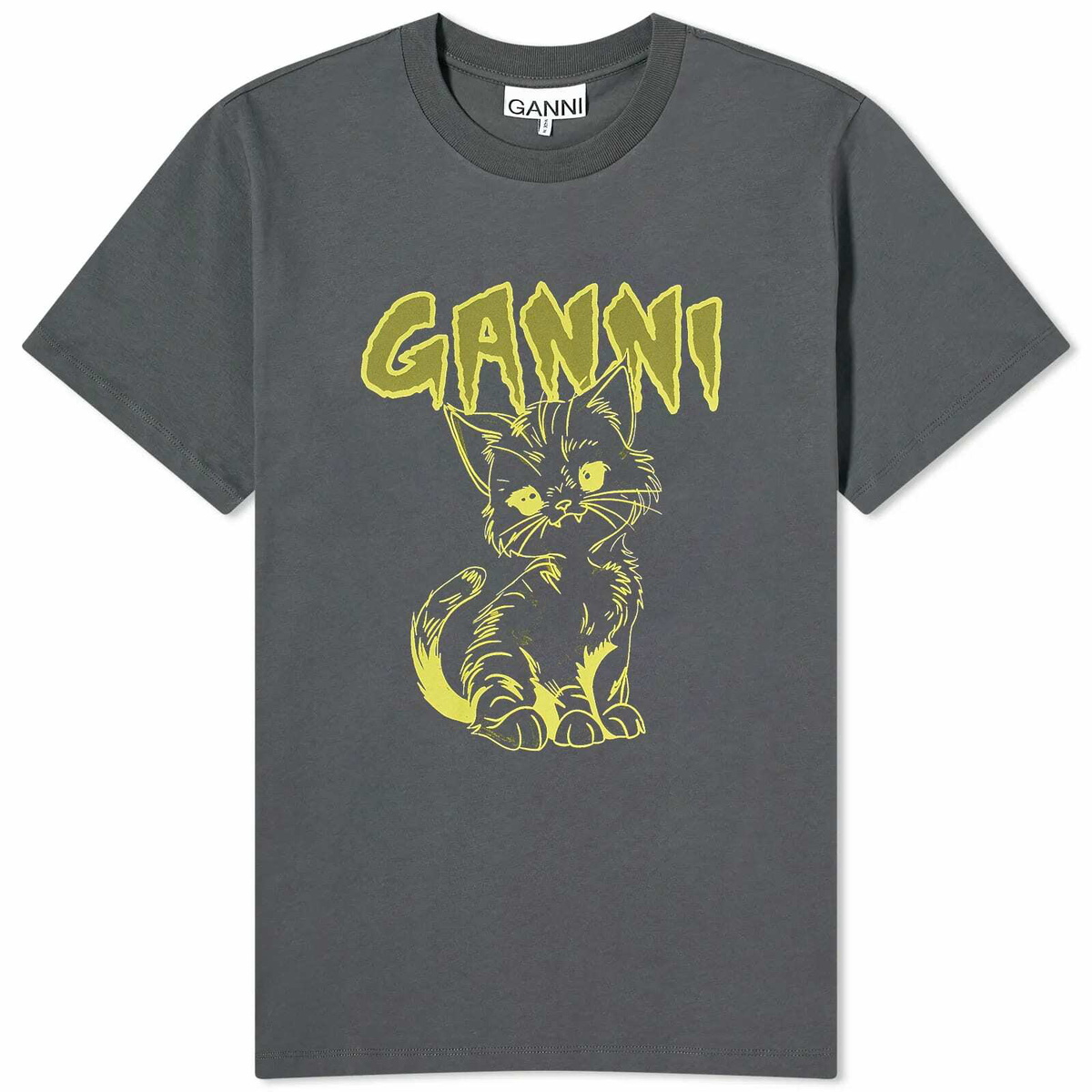 GANNI Women's Kitty relaxed t-shirt in Volcanic Ash GANNI