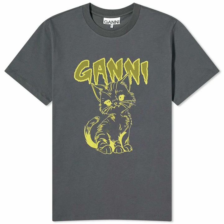 Photo: GANNI Women's Kitty relaxed t-shirt in Volcanic Ash