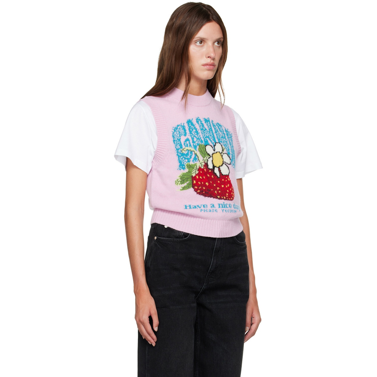 GANNI Pink Strawberry Vest