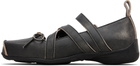OPEN YY Gray Cross Buckle Ballet Flats