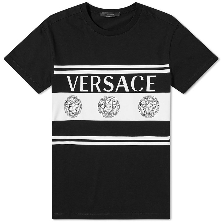 Photo: Versace Stripe Medusa Logo Tee