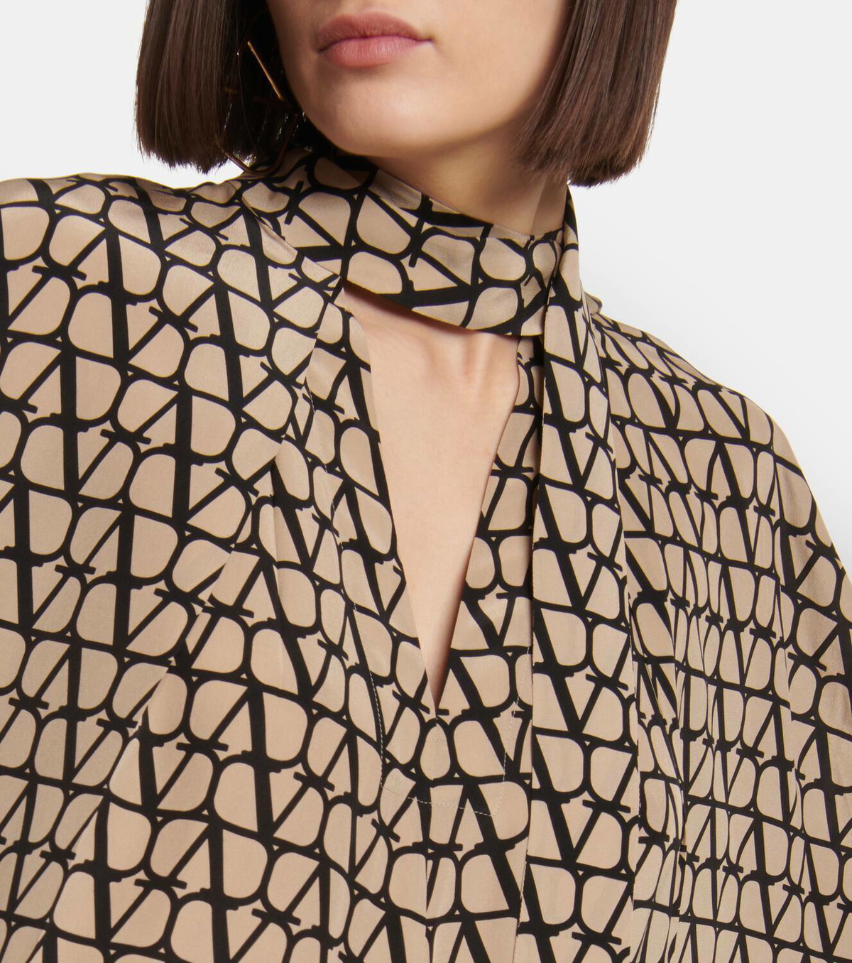 【関税込み】VALENTINO 'TOILE ICONOGRAPHE' DRESS VALENTINO ICONOGRAPHE TOILE DRESS BEIGE NERO NEW SEASON