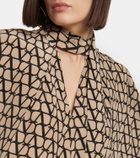 Valentino Toile Iconographe printed silk kaftan dress