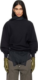 6397 Black Draped Sweatshirt