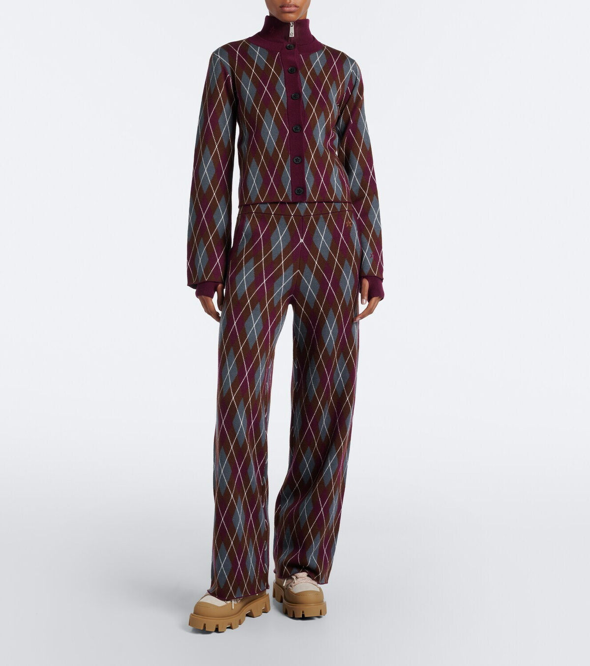 Perfect Moment Argyle wool cardigan