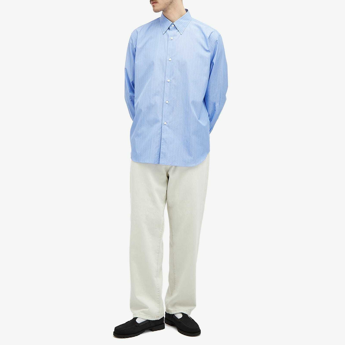 Auralee Men's Relaxed Shirt in Sax Blue Auralee