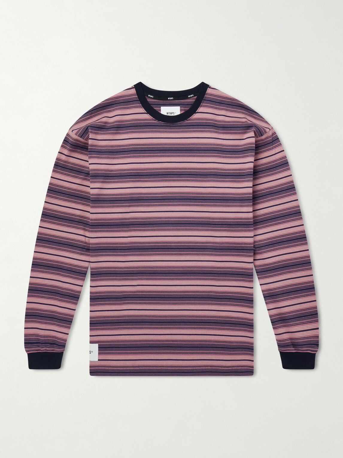 WTAPS - Logo-Appliquéd Striped Cotton-Jersey T-Shirt - Pink