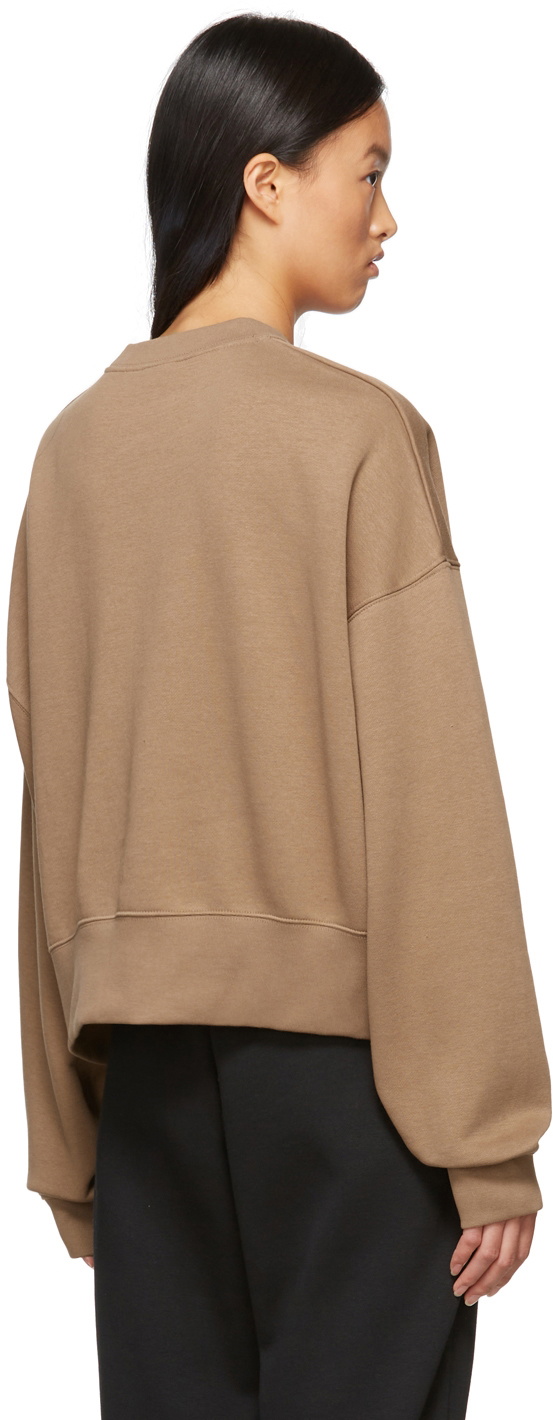 nike sportswear women's essentials fleece cropped crew tan