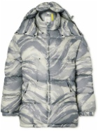 Moncler Genius - 4 Moncler HYKE Galenstock Printed Quilted Shell Hoded Down Jacket - Gray