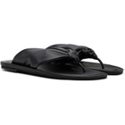Loulou de Saison Black Agora Nappa Leather Flip-Flops