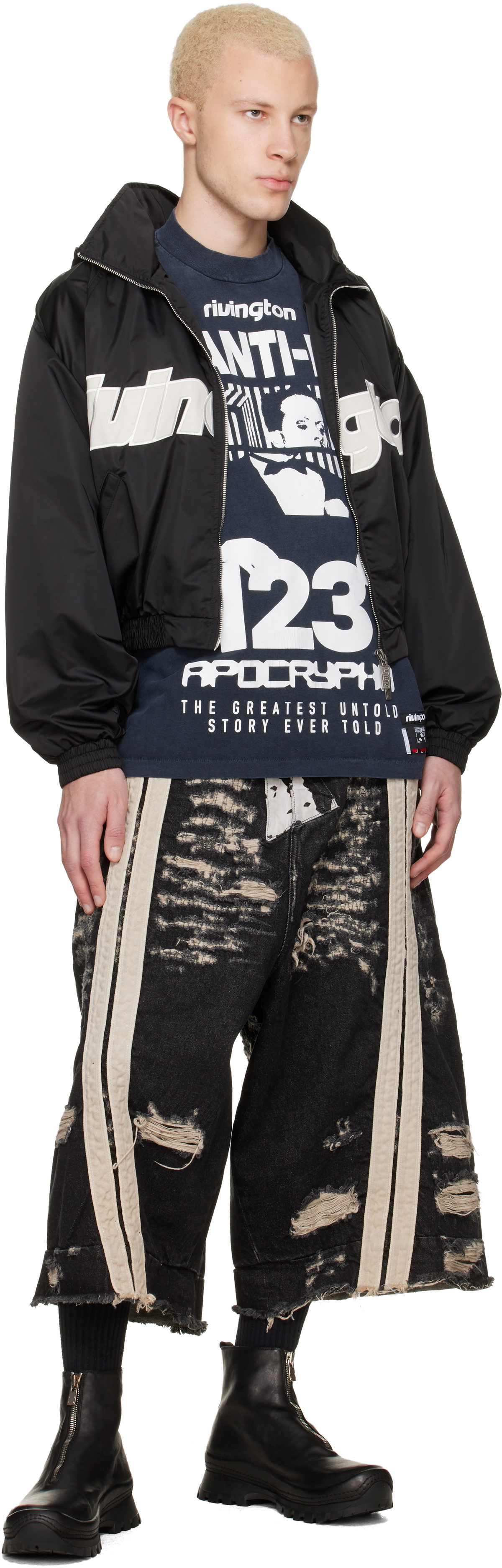 Rivington Roi Rebis Black Heiro Denim Shorts