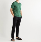 FRESCOBOL CARIOCA - Francisco Cotton and Silk-Blend Jacquard Polo Shirt - Green