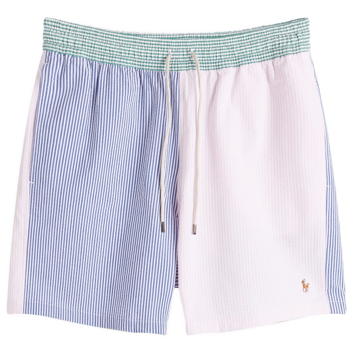 Photo: Polo Ralph Lauren Men's Multi Stripe Seersucker Swim Shorts in Seersucker Preppy Funshort