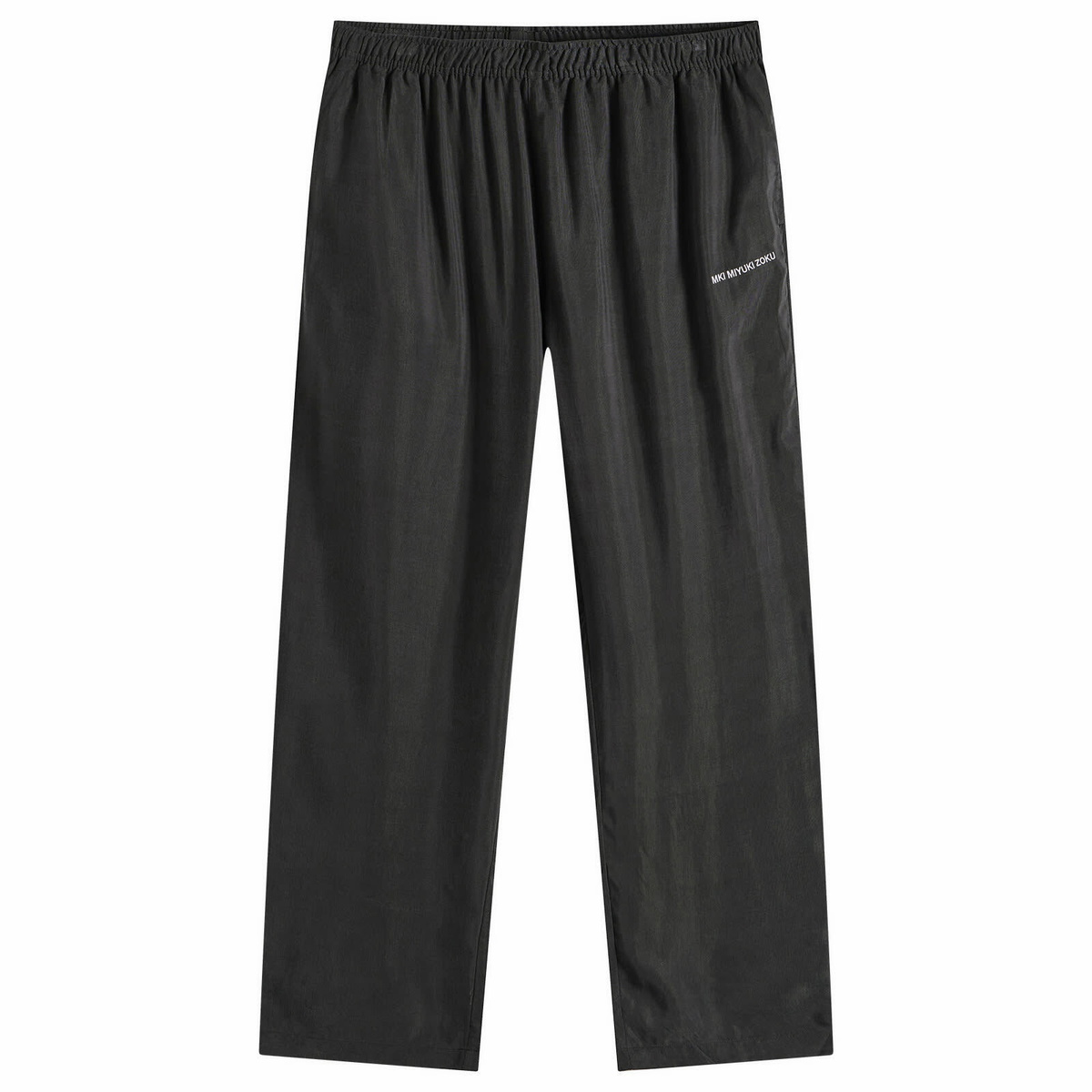 MKI Men's Ribbed Cupro Wide Leg Pants in Sueded Black