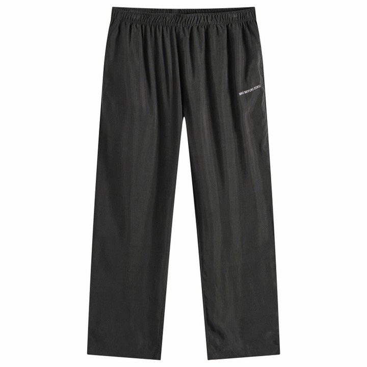 Photo: MKI Men's Ribbed Cupro Wide Leg Pants in Sueded Black