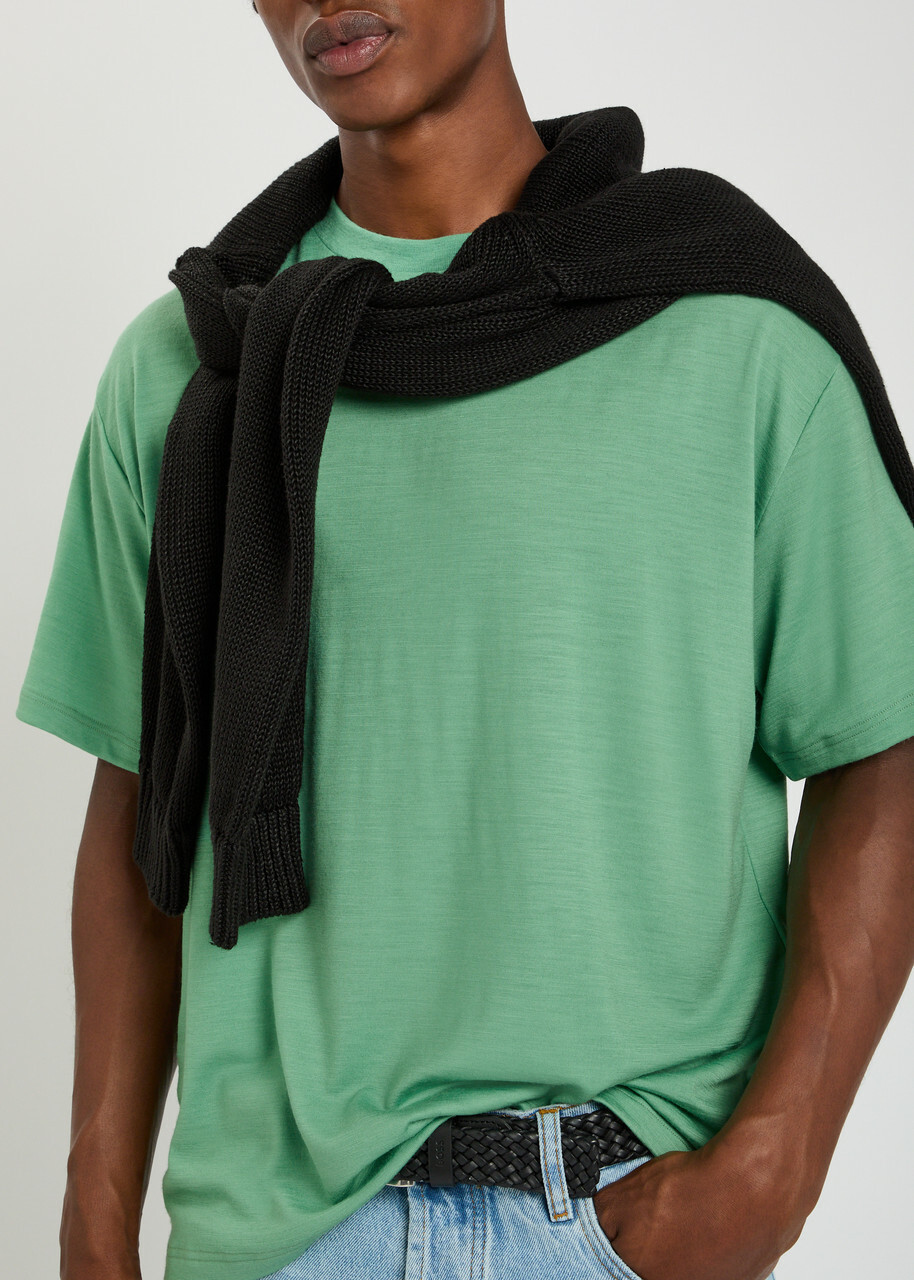 Studio Nicholson Wool-jersey T-shirt Green Light