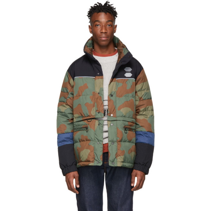 Photo: Off-White Green and Brown Camo Down Puffer Jacket