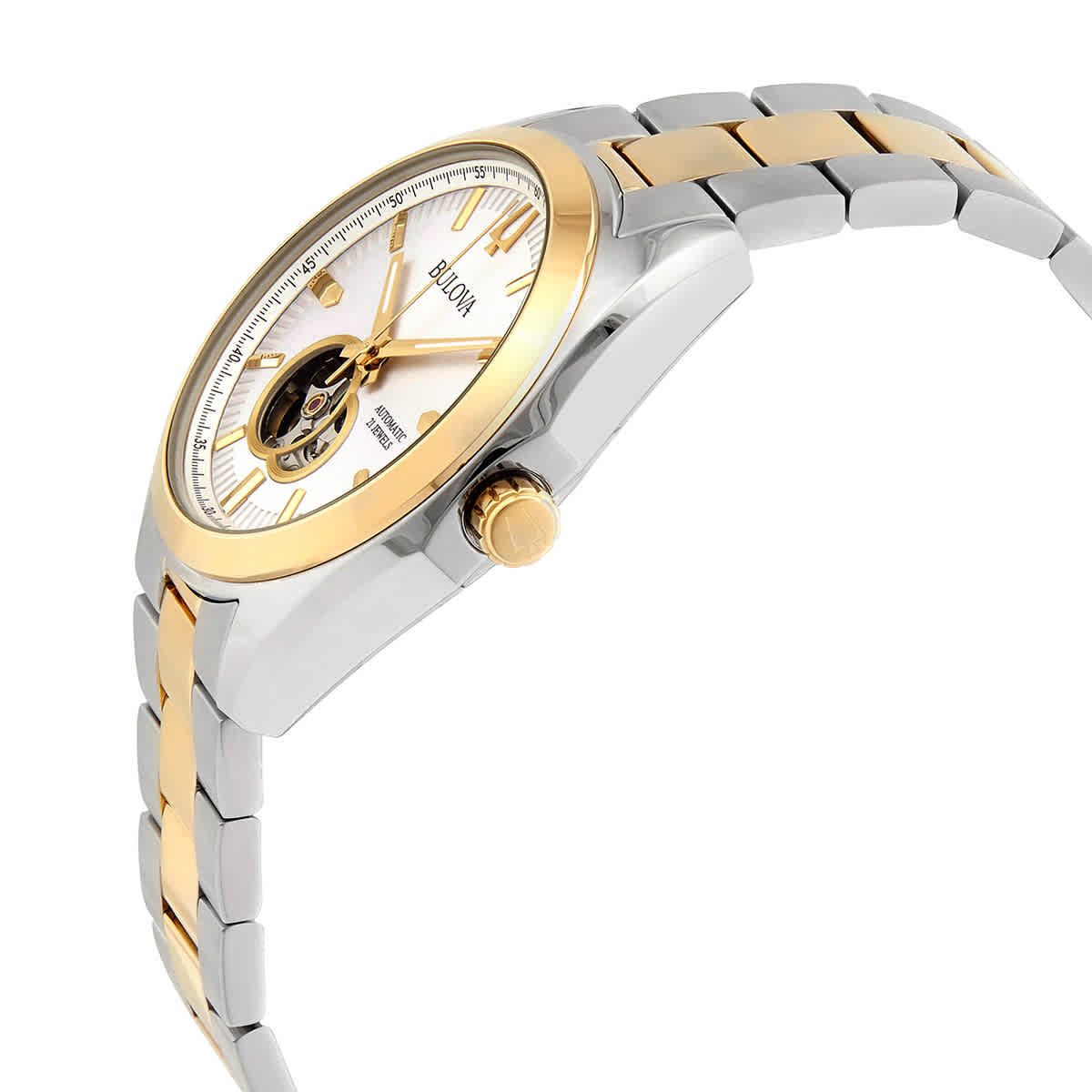Bulova Surveyor Automatic Silver Dial Two-tone Mens Watch 98A284 Bulova