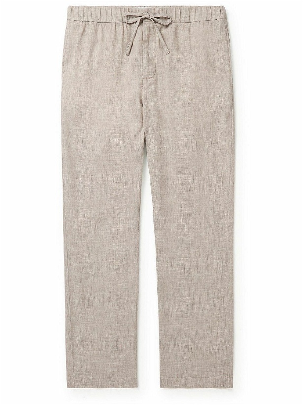 Photo: Frescobol Carioca - Oscar Straight-Leg Linen and Cotton-Blend Drawstring Trousers - Gray