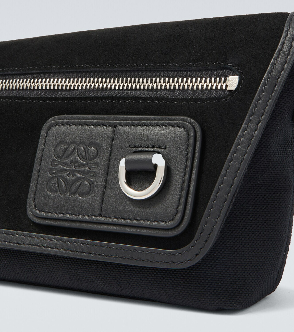 Loewe Flex Mini canvas and suede messenger bag