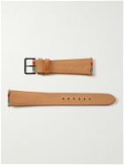 laCalifornienne - Terrazza Striped Leather Watch Strap - Brown