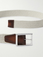 Berluti - 3.5cm Venezia Leather-Trimmed Woven Cord Belt - Neutrals