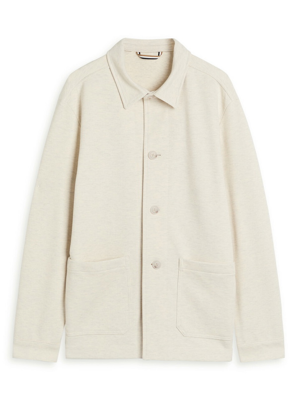 Photo: Boss Mélange-knit Cotton-blend Jacket Beige
