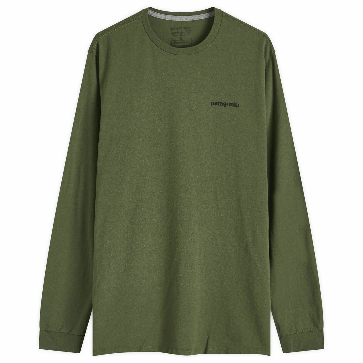 Patagonia Men's Long Sleeve P-6 Logo Responsibili-T-Shirt in Torrey Pine Green