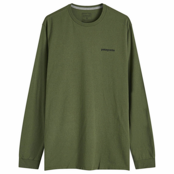 Photo: Patagonia Men's Long Sleeve P-6 Logo Responsibili-T-Shirt in Torrey Pine Green
