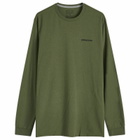 Patagonia Men's Long Sleeve P-6 Logo Responsibili-T-Shirt in Torrey Pine Green