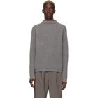 Deveaux New York Grey Cashmere Rib Turtleneck