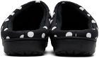 SUBU Black Quilted Polka Dot Slippers