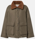 Brunello Cucinelli Shearling-trimmed cotton-blend jacket