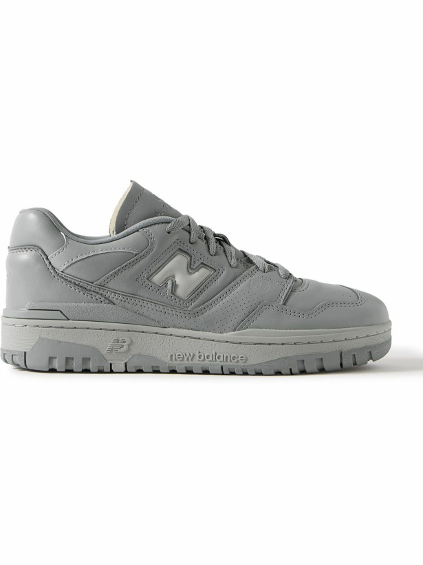 Photo: New Balance - 550 Leather Sneakers - Gray