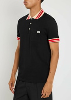 Valentino Garavani Vlogo Piqué Cotton Polo Shirt Black