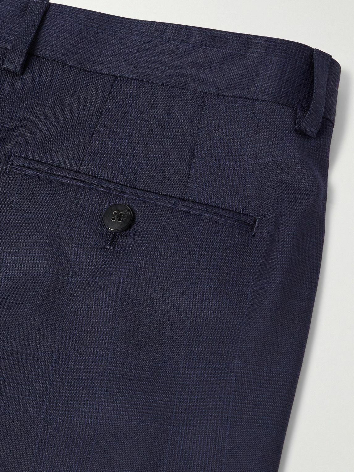 Caruso - Slim-Fit Prince of Wales Checked Wool Suit Trousers - Blue