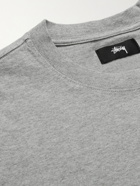 STÜSSY - Logo-Embroidered Cotton-Jersey T-Shirt - Gray