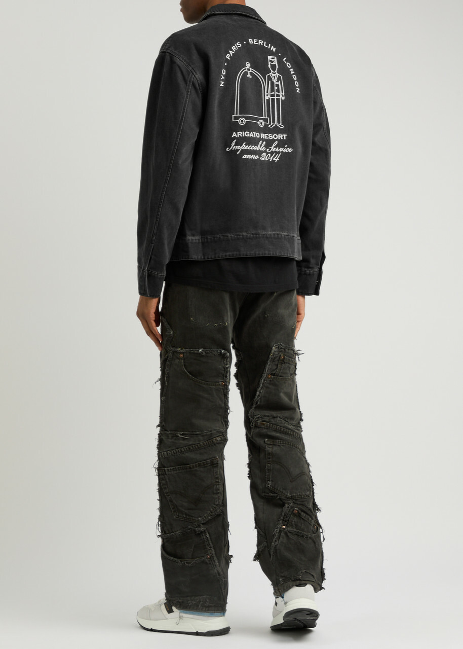Axel Arigato Resort Logo-embroidered Denim Jacket Black